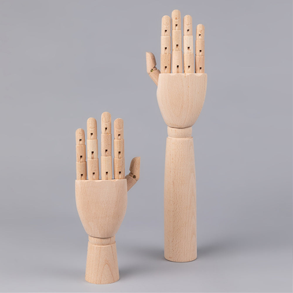 Solid Wood Hand Mannequin,Left and Right Hand Model Prop,Wooden Fake Hand for Glove and Jewelry Window Display Rack DeLiangDressForms