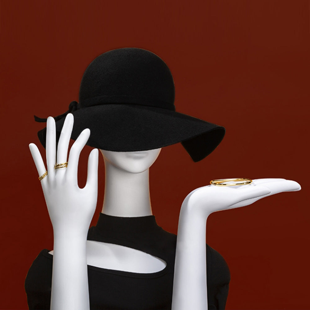 Vintage White Mannequin Hand,Female Right and Left Hands Model for Jewelry Display,Wig Hat Stand,Headphone Stand Head,Dress Form Mold Dummy DE-LIANG