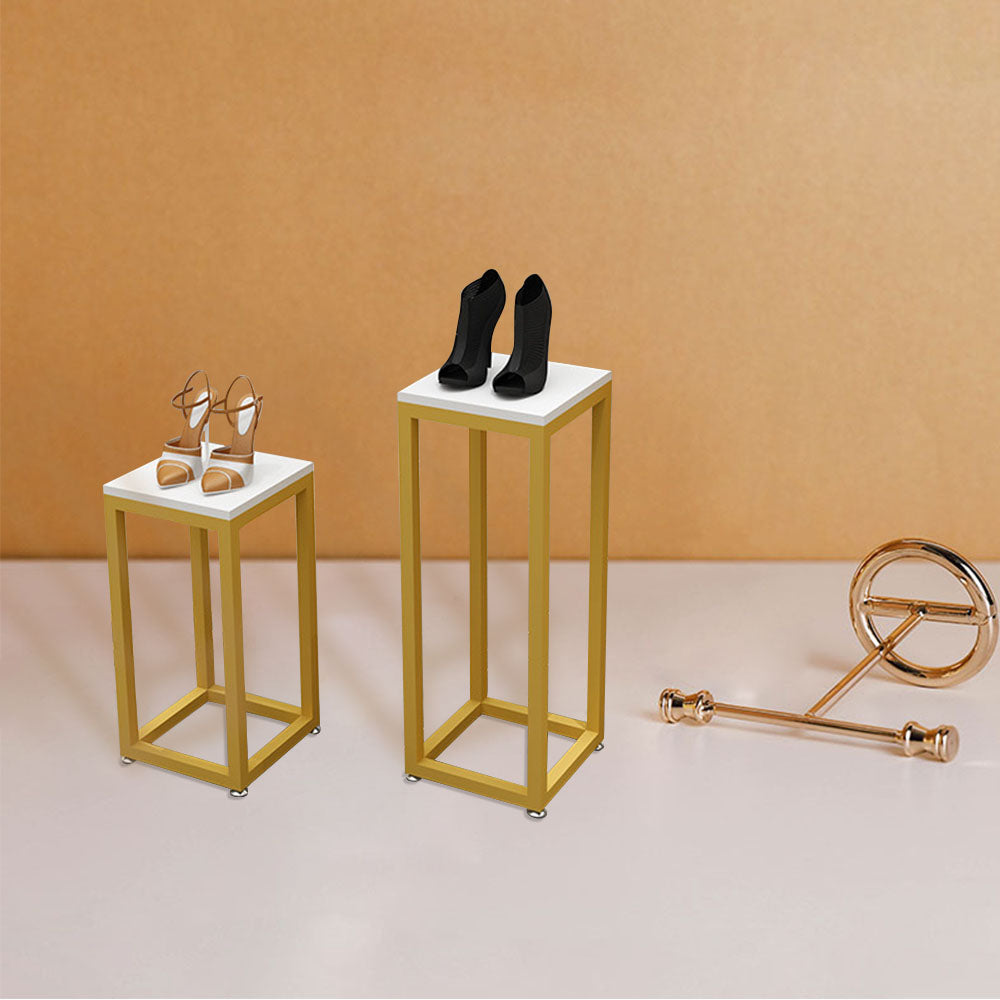 Shopping Mall Window Display Rack,High Grade Clothing Shop Decoration Props Torso, Golden Metal Rack for Shoes and Bags Display DE-LIANG