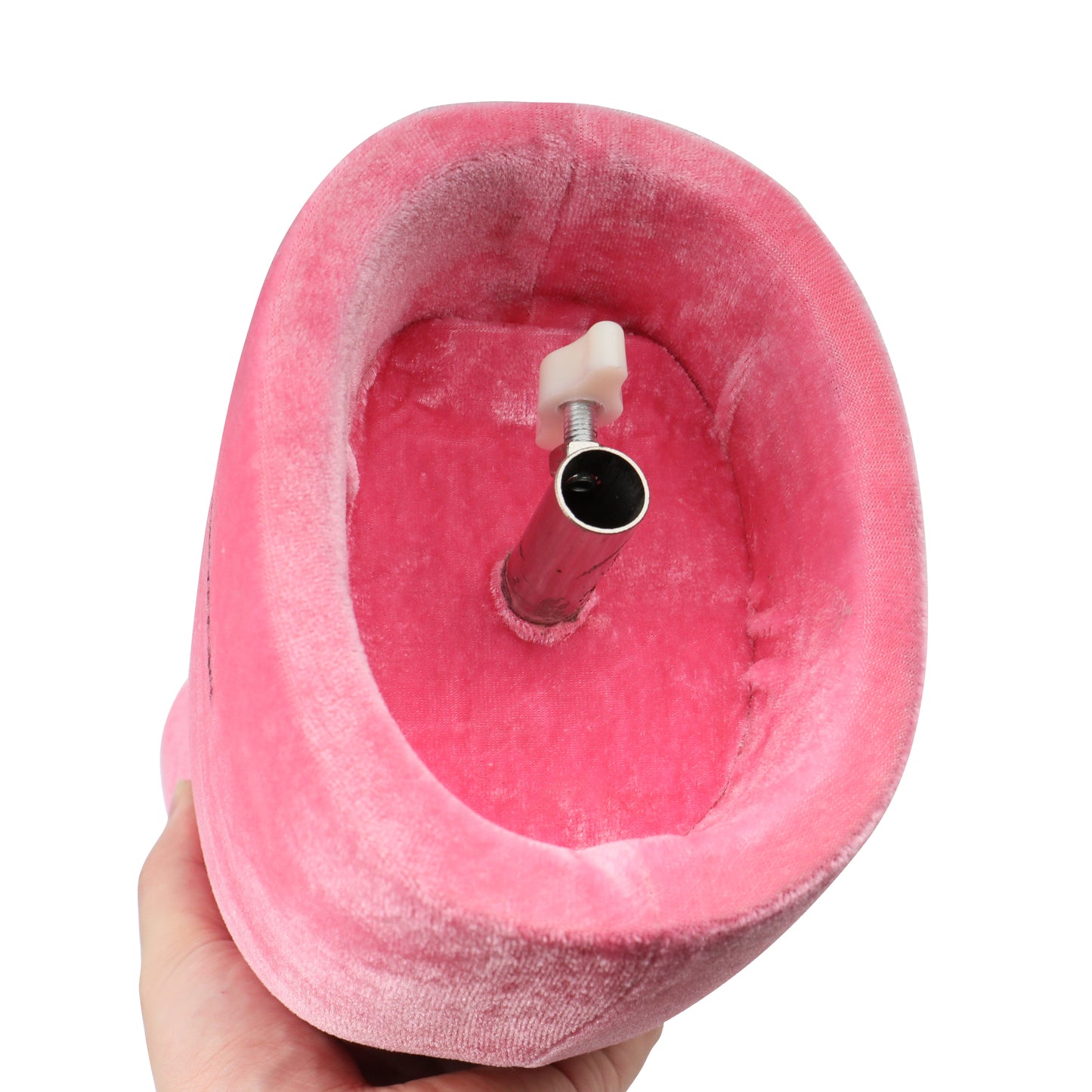 DE-LIANG Half scale mini dressform,DL803 fully pinnable tailor sewing pink velvet mannequin with wooden round base, not perfect but ok to draping sew DE-LIANG