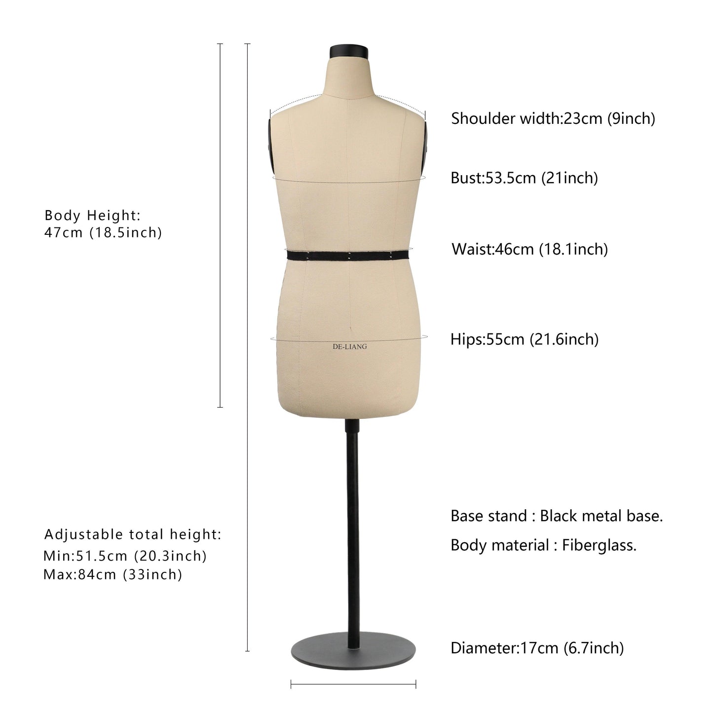 DL263 Half scale dressform dressmaker 1/2 Men Half body mini mannequin tailor fitting torso male dummy,48cm dress suit dummy sewing model DE-LIANG