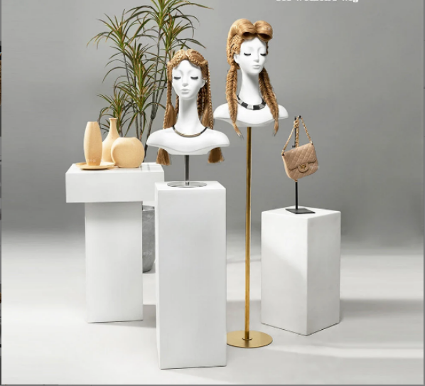 Luxury White Mannequin Head, Wig Hat stand,Female Headpiece Display Jewelry EARRING Head Block, Dress Form Model Dummy,Headphone Stand Head