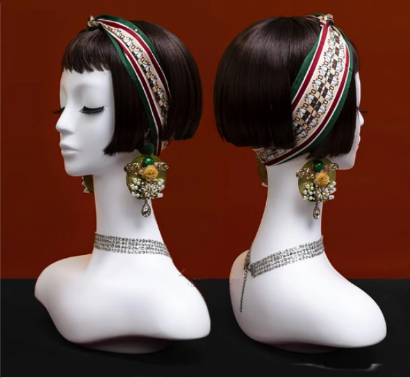 Luxury White Mannequin Head, Wig Hat stand,Female Headpiece Display Jewelry EARRING Head Block, Dress Form Model Dummy,Headphone Stand Head