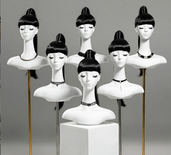 Luxury White Mannequin Head, Wig Hat stand,Female Headpiece Display Jewelry EARRING Head Block, Dress Form Model Dummy,Headphone Stand Head