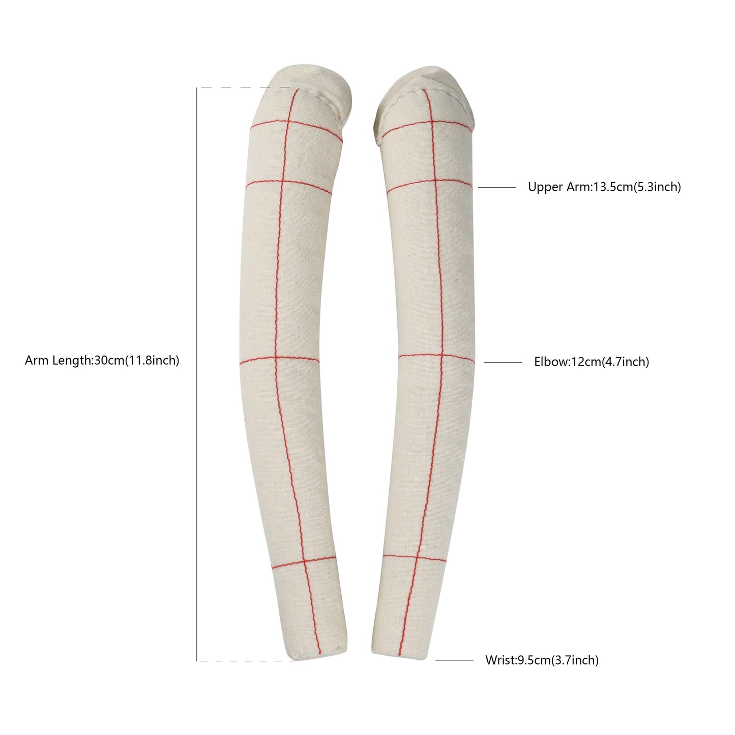 DE-LIANG Half Scale dress form's SOFT ARMS for tailor mannequin Fully Pinnable sewing cotton arms for draping,pattern making,not adult size DE-LIANG