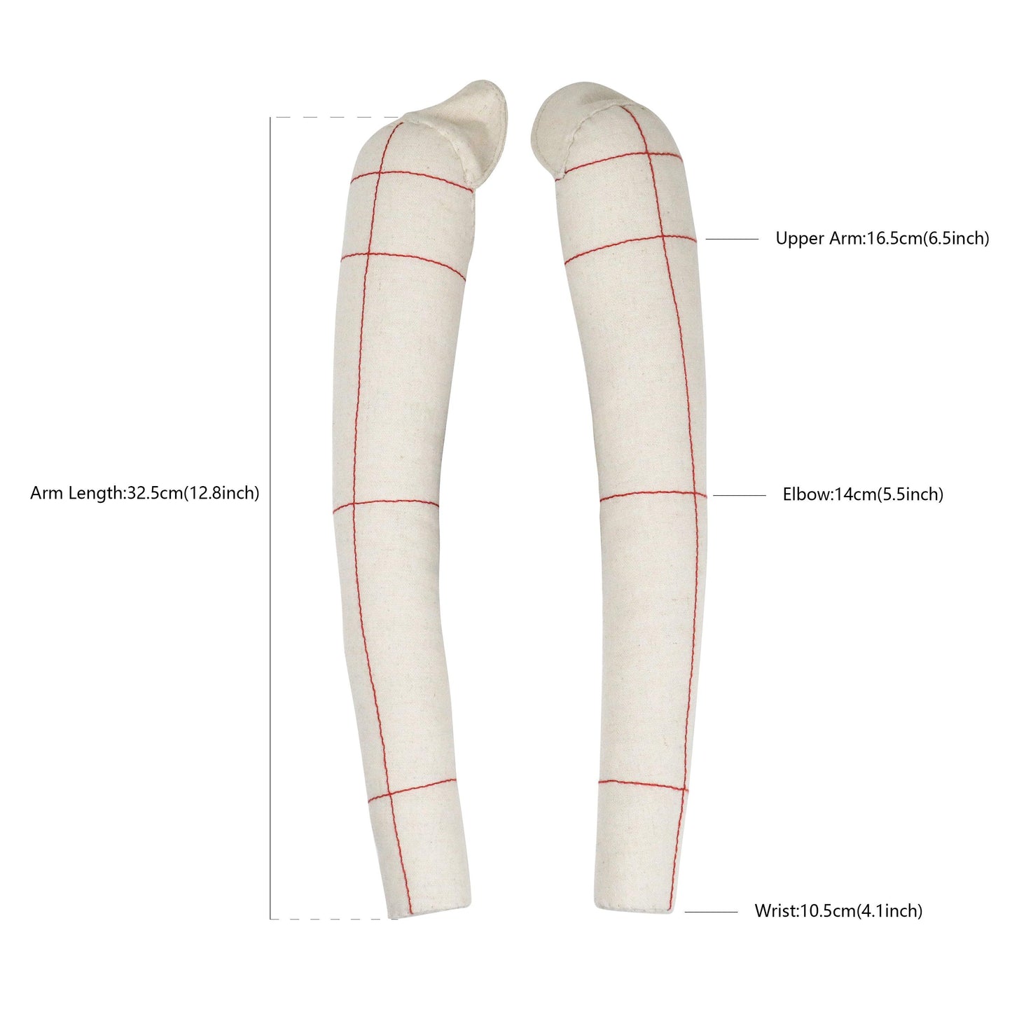 DE-LIANG Half Scale Dress Form Male Mannequin Arm Cotton Soft Arms dress form use, Fully Pinnable, Perfect handmade, 32.5cm DE-LIANG