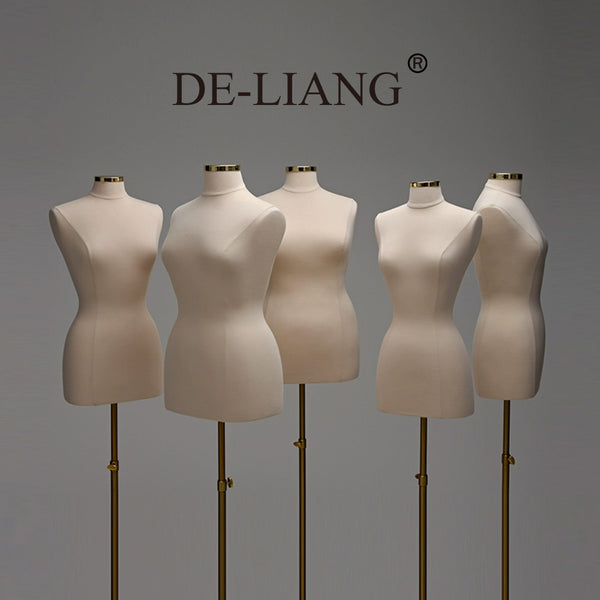 Female Half Body Dress Form Mannequin, Fully Pinnable torso dummy for Sewing and Dress Display, Beige Linen Display Mannikin,Mannequin Show