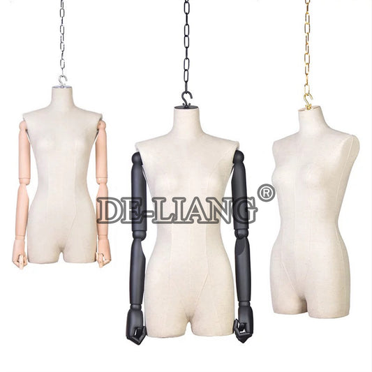 Discover Elegance in Every Detail: The DE-LIANG Beige Adult Female Hanging Mannequin