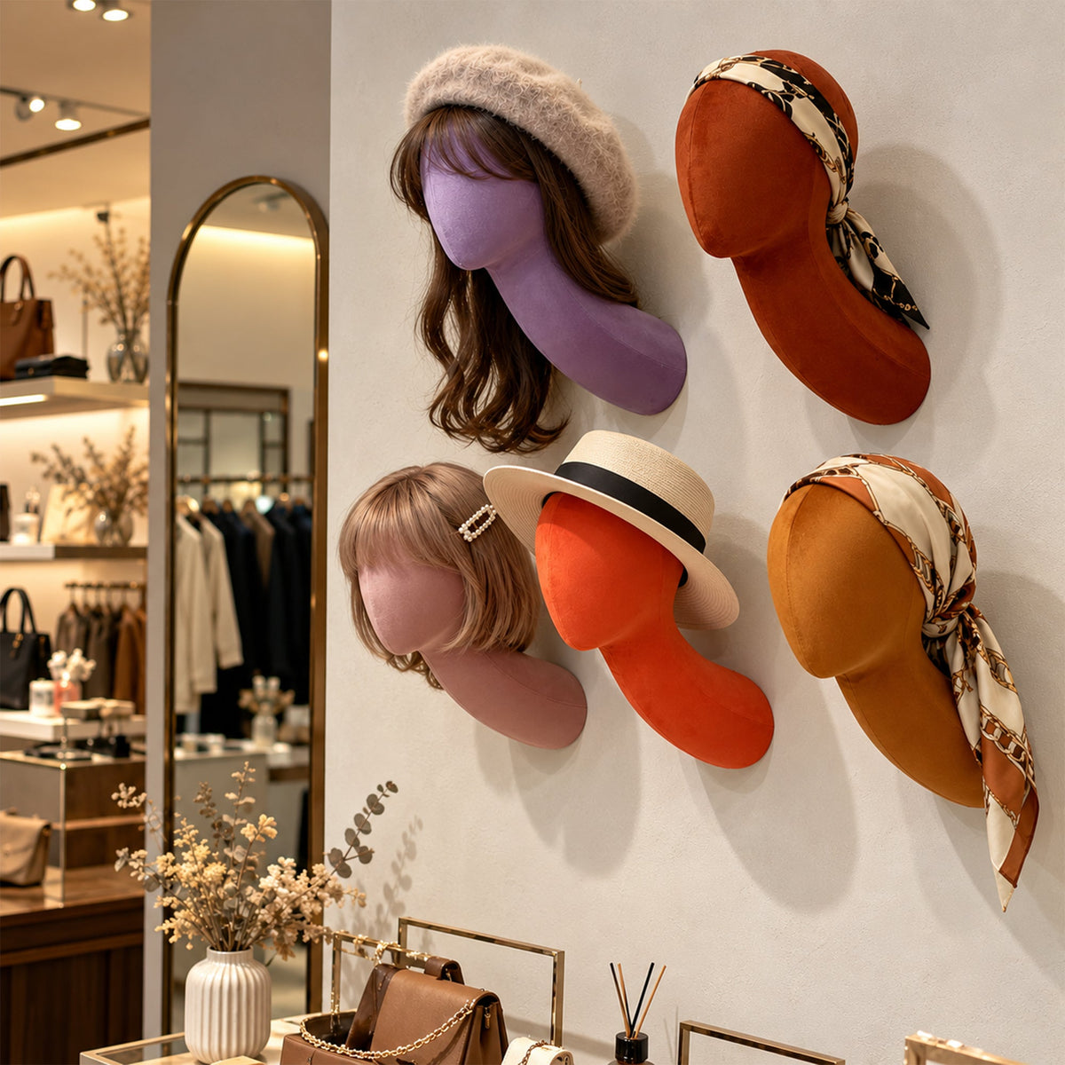 Wall-Mounted Mannequin Head: A Space-Saving Display Solution for Wigs, Hats & Accessories