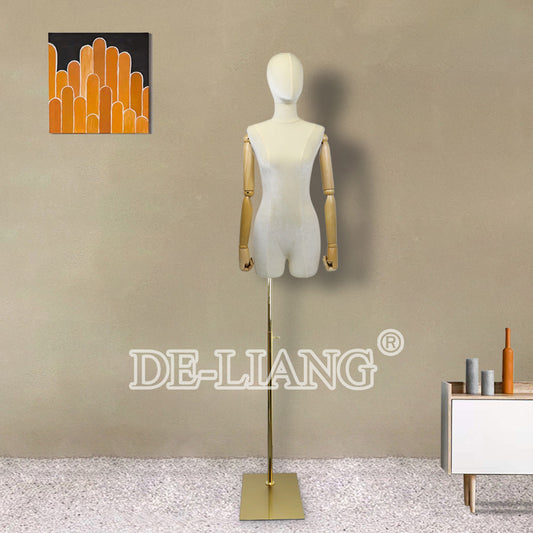 Enhance Your Fashion Display with the DE-LIANG Fabric Cover Female Half Body Mannequin