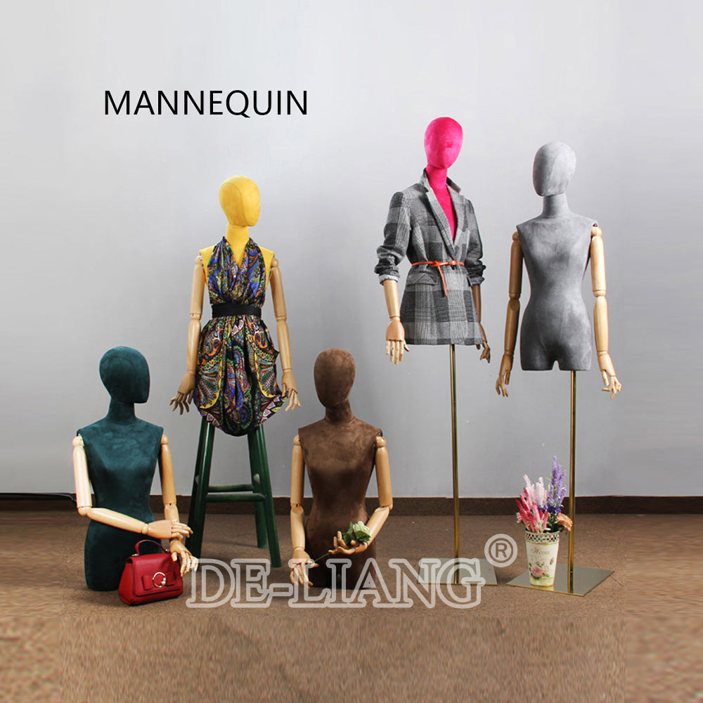 Elevate Your Retail Displays with the DE-LIANG Female Suede Fabric Display Mannequin