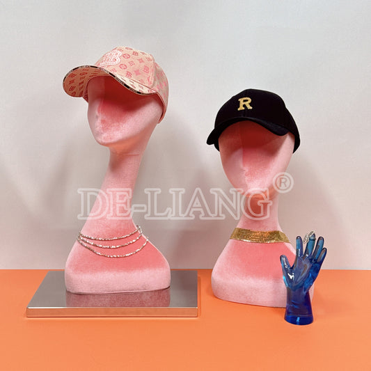 Transform Your Displays with the DE-LIANG Velvet Mannequin Head - The Perfect Touch for Your Designs