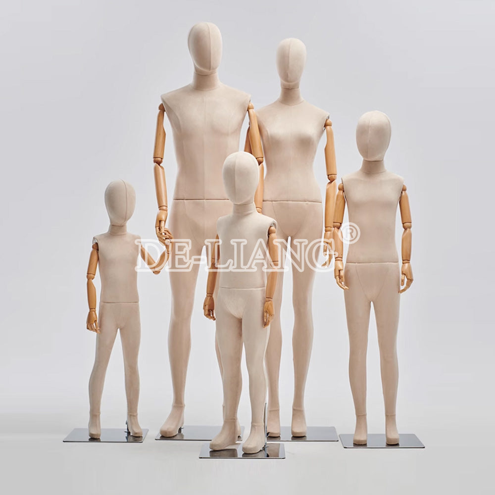 DE-LIANG Full Body Velvet Fabric Mannequin Set: Elevate Your Store Display with Elegance