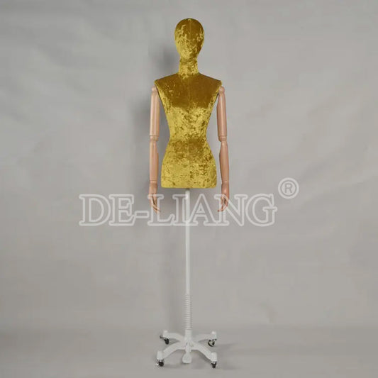 Enhance Your Fashion Displays with the DE-LIANG Female Half Body Suede Velvet Display Mannequin