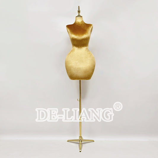 Showcase Elegance with Our DE-LIANG DRESS FORM -- Female Half Body Velvet Mannequin