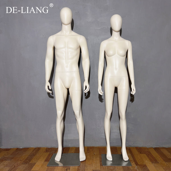 Luxury Female/Male Full Body Mannequin,Matt Beige White Mannequin Torso,Mannequin For Clothing Window Standing Model Props Shot Dummy