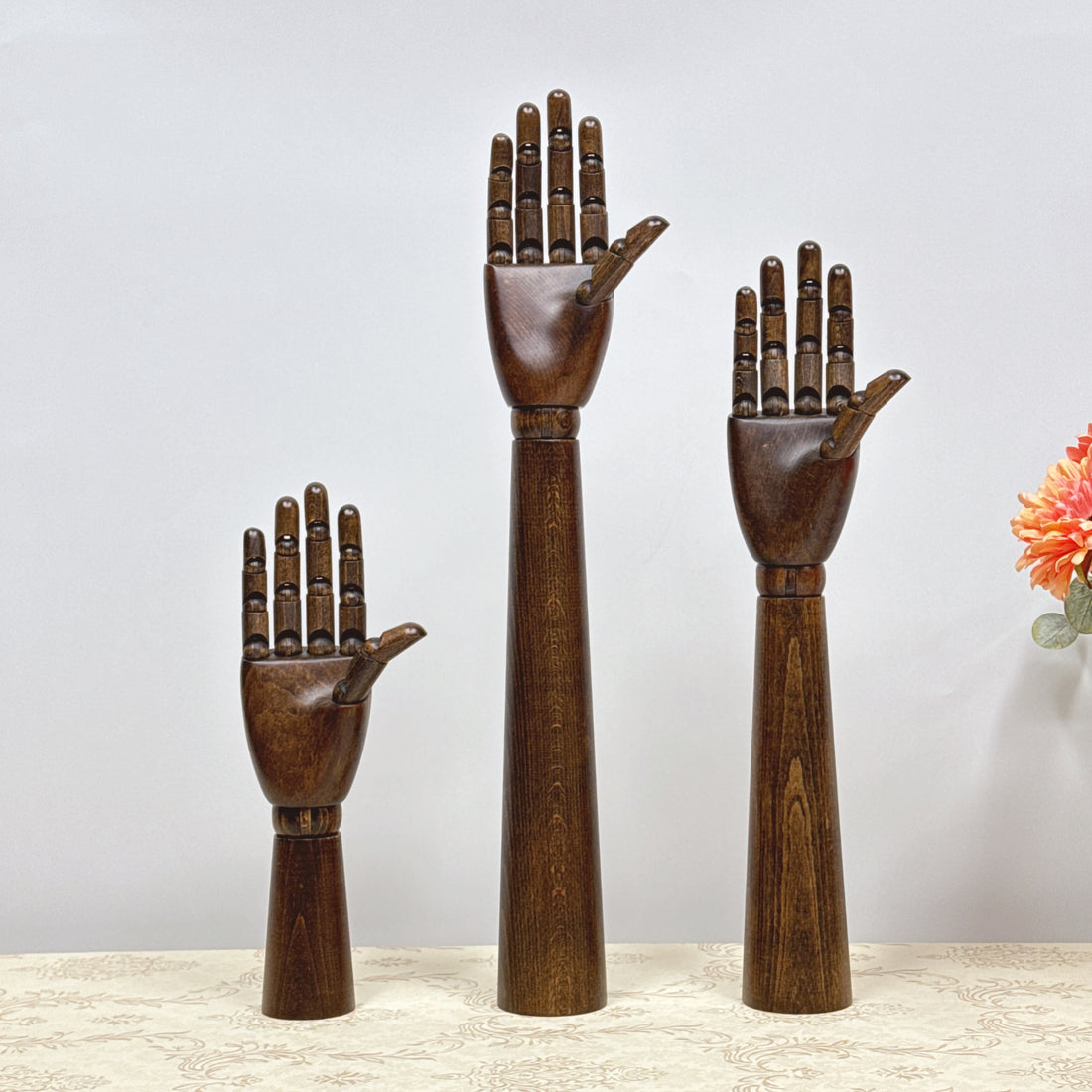 Add Timeless Elegance to Your Display with the Vintage Wood Female Right Hand Mannequin