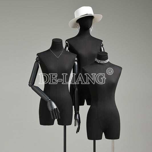 Showcase Fashion in Style with the DE-LIANG High-Grade Black Half Body Female Mannequin