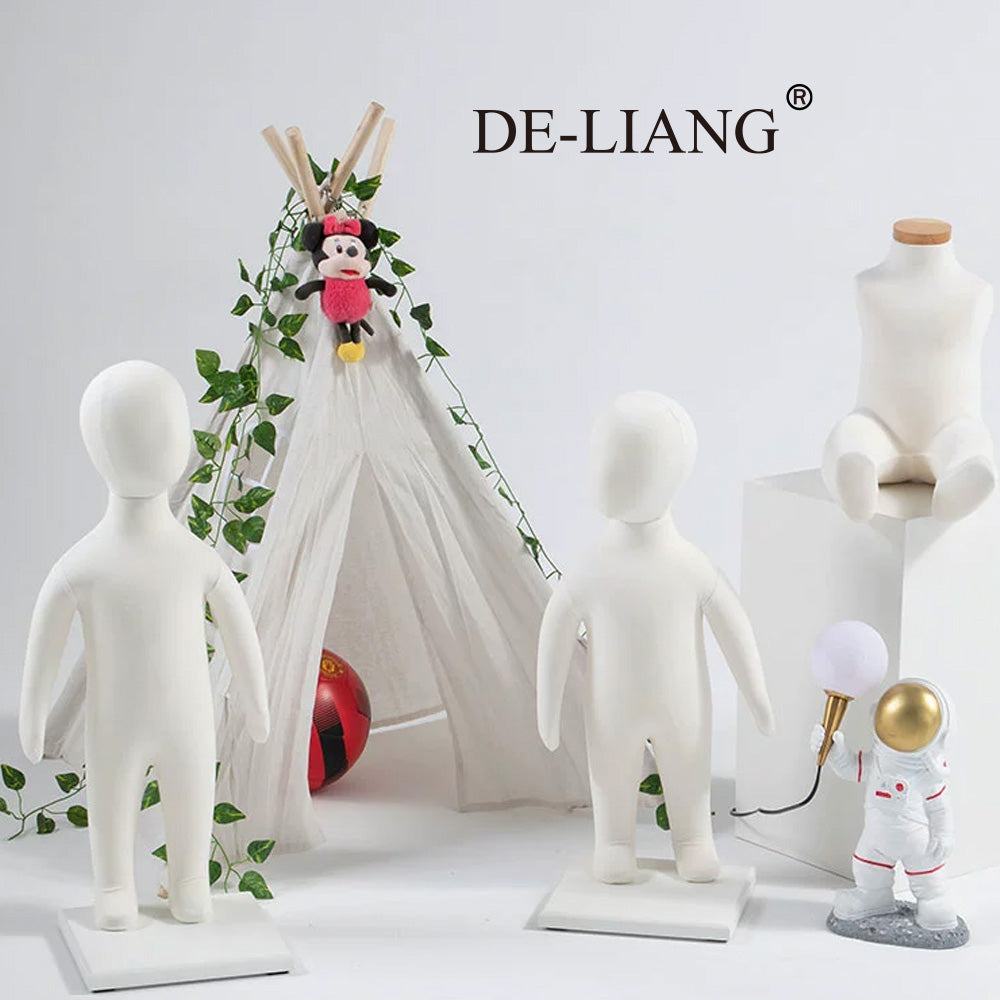 DE-LIANG Hight Quailty Kid Mannequin,White Linen Baby Mannequin,Foam Fully Pinnable Kids Mannequin,Unisex Child Display Prop for Clothes Display