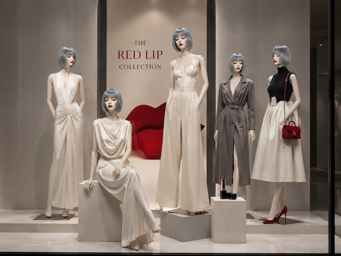 Female Mannequin Window Display for a Clothing Store: The Red Lip Muse Guide