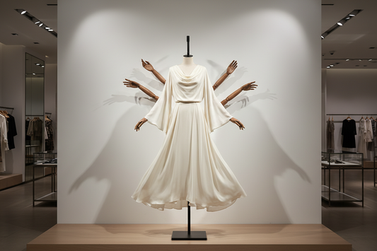 DE-LIANG Linen Half-Body Mannequin — Male & Female Versions with Adjustable Metal Base