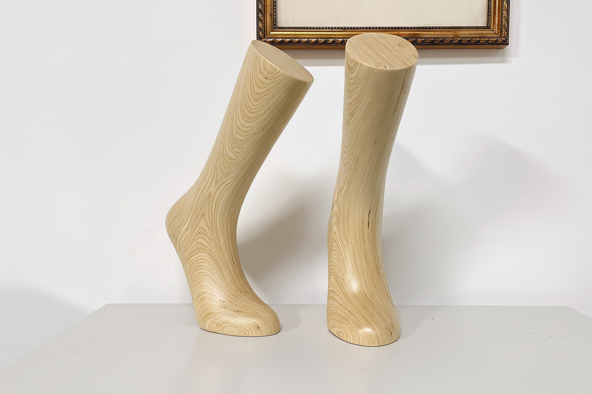 Timeless Elegance: The Vintage Wood Foot Mannequin That Transforms Your Display