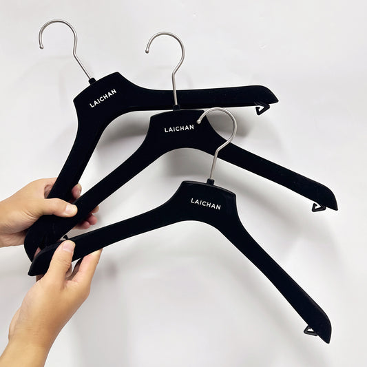 Luxury Black Velvet Hangers,Velvet Coat Hangers,Clothing Display Rack,Bottom Clip Pant clothing hanger,Non-Slip Hangers,Space Saving Clothes Hangers