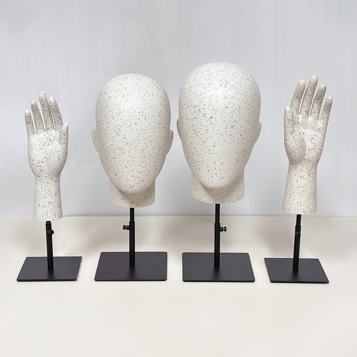 DE-LIANG Marble Head & Hand Display for Wigs, Hats, Sunglasses, Gloves & Jewelry