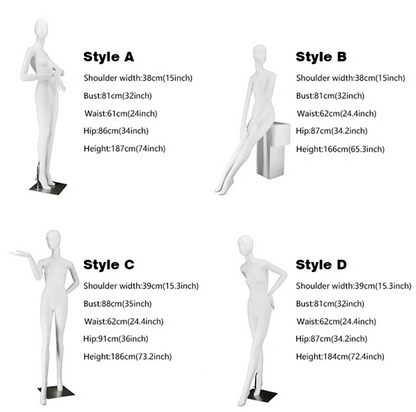 Female Full Body Display Mannequin, Luxury Brand Window Display Props Unique Design, Fashion Slim Body White Fiberglass Woman Dressform De-Liang Dress Forms