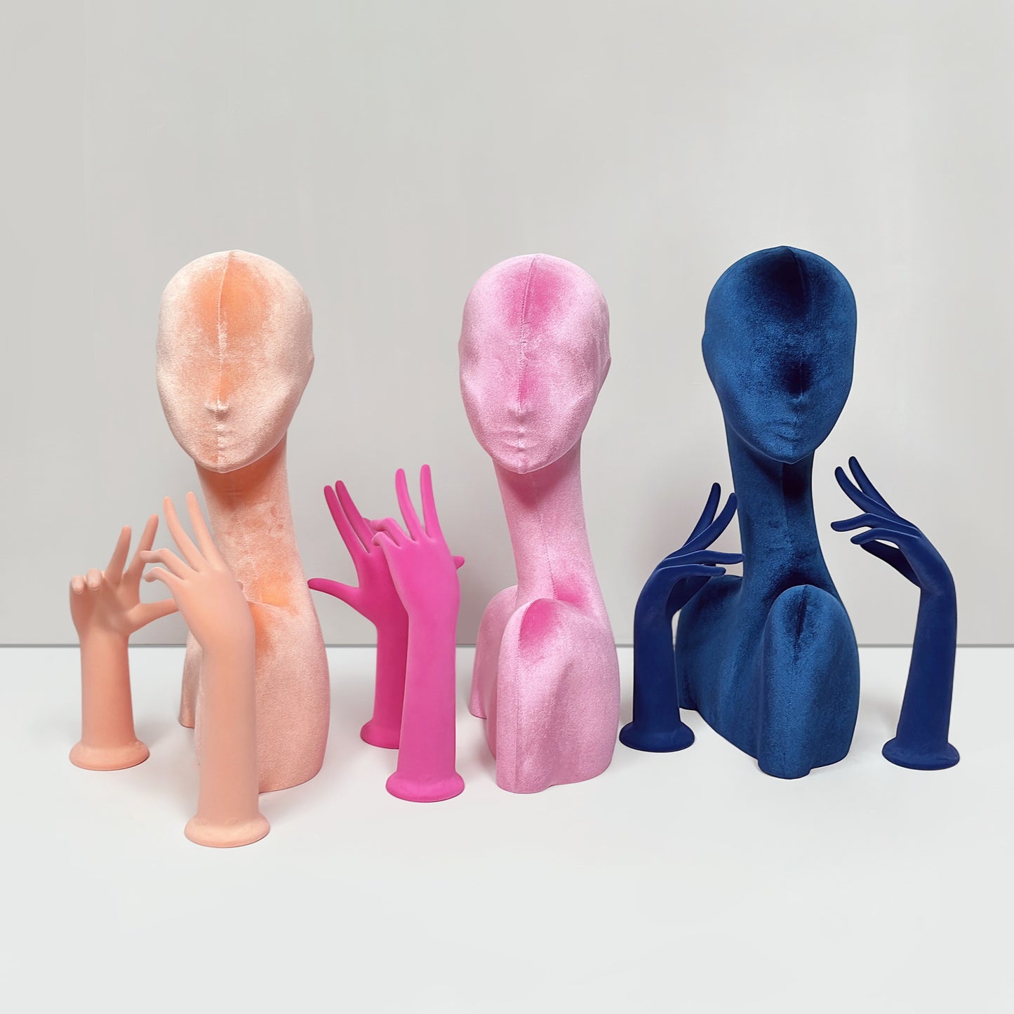 DE-LIANG Hand & Head Mannequin Display Set, Jewelry Ring Bracelet Watch Stand Prop