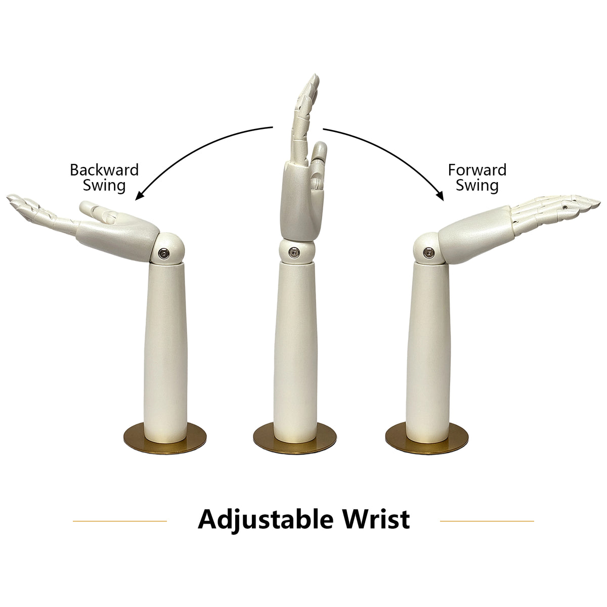 DE-LIANG Pearlescent Mannequin Head & Wooden Hand Display Set for Jewelry, Fashion & Retail
