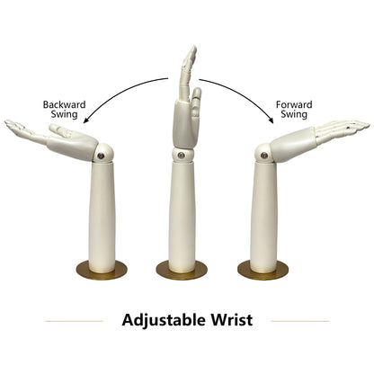 DE-LIANG Pearlescent Mannequin Head & Wooden Hand Display Set for Jewelry, Fashion & Retail