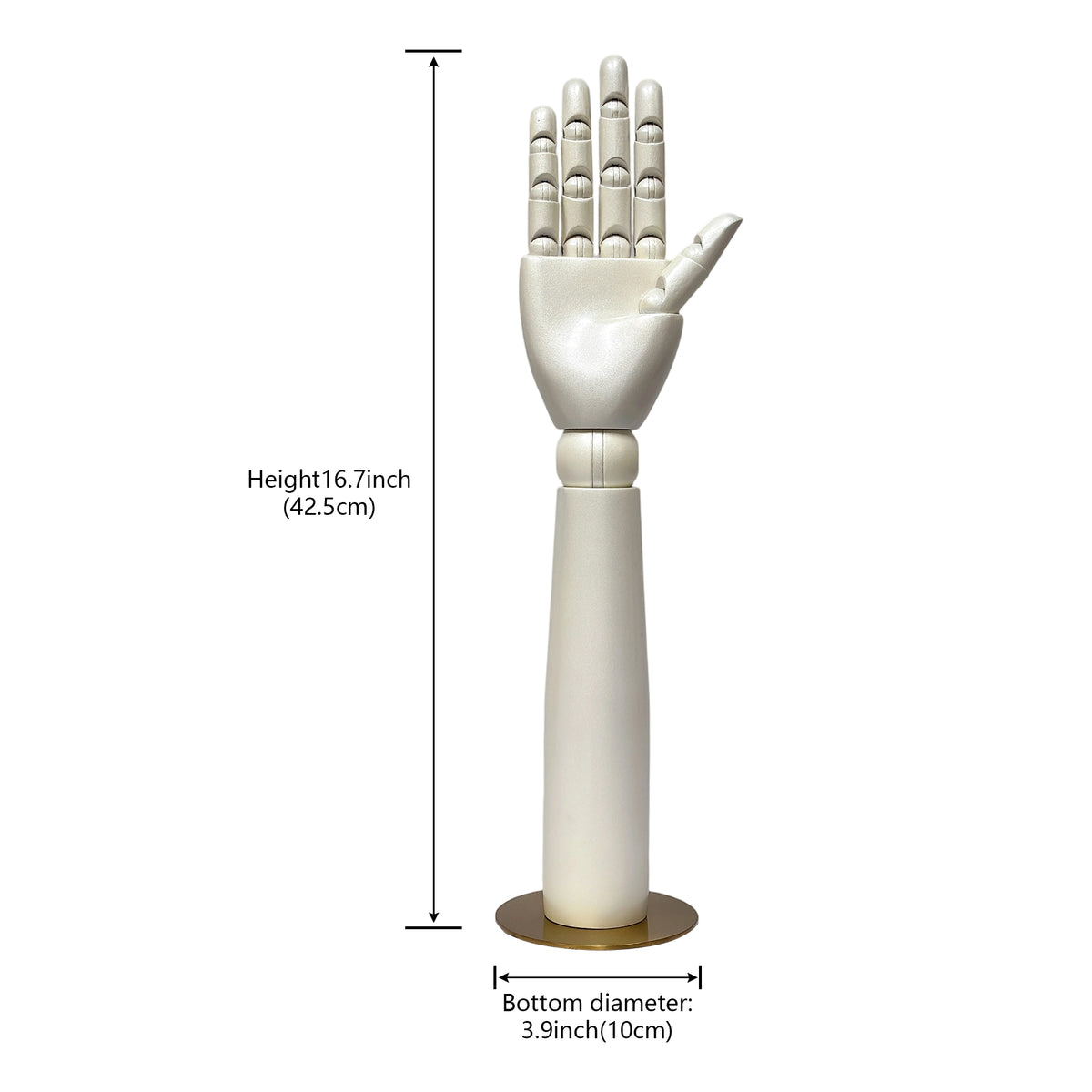 DE-LIANG Pearlescent Mannequin Head & Wooden Hand Display Set for Jewelry, Fashion & Retail