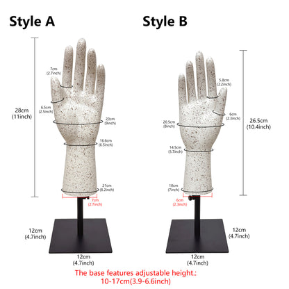 DE-LIANG Marble Head & Hand Display for Wigs, Hats, Sunglasses, Gloves & Jewelry