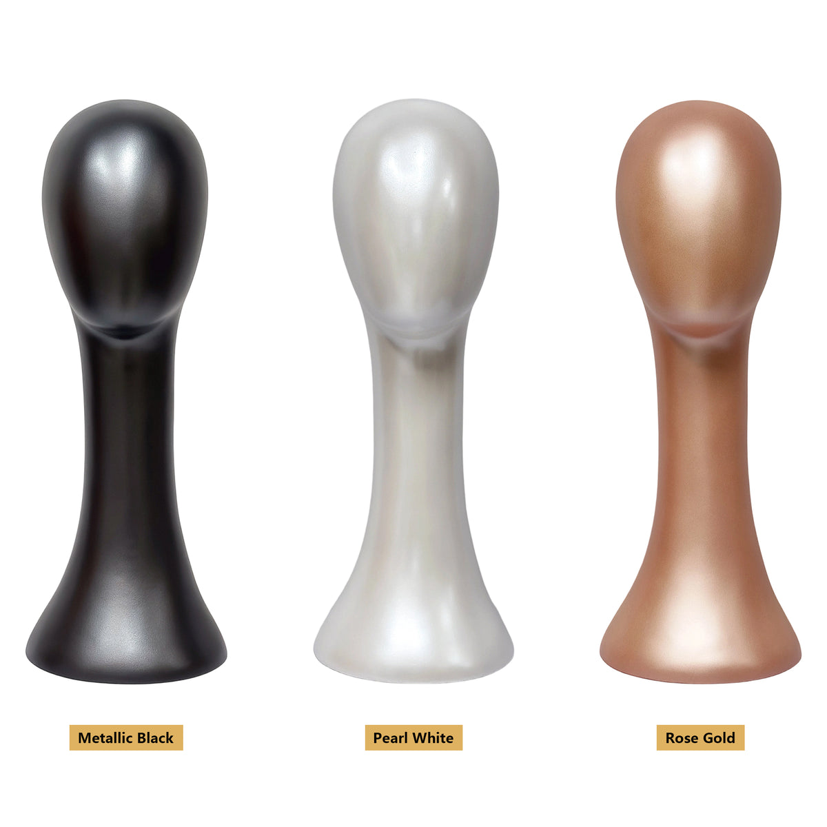 DE-LIANG Pearlescent Mannequin Head & Wooden Hand Display Set for Jewelry, Fashion & Retail