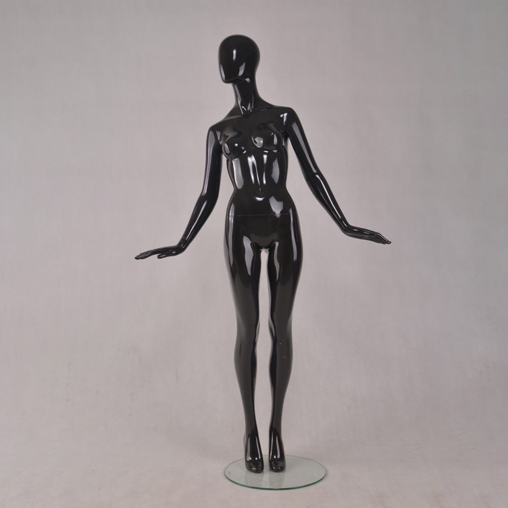 Maniquí femenino de cuerpo entero DE-LIANG: maniquí ajustable con torso para exhibición, maniquí moderno para boutiques de moda y escaparates.