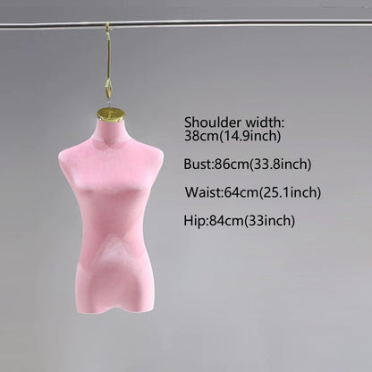 DE-LIANG Colorful Velvet Adult Female Hanging Mannequin,Bridal Dress Form,Manikin Model for Wedding Display, Hanging Manneuin With Hook DL0159