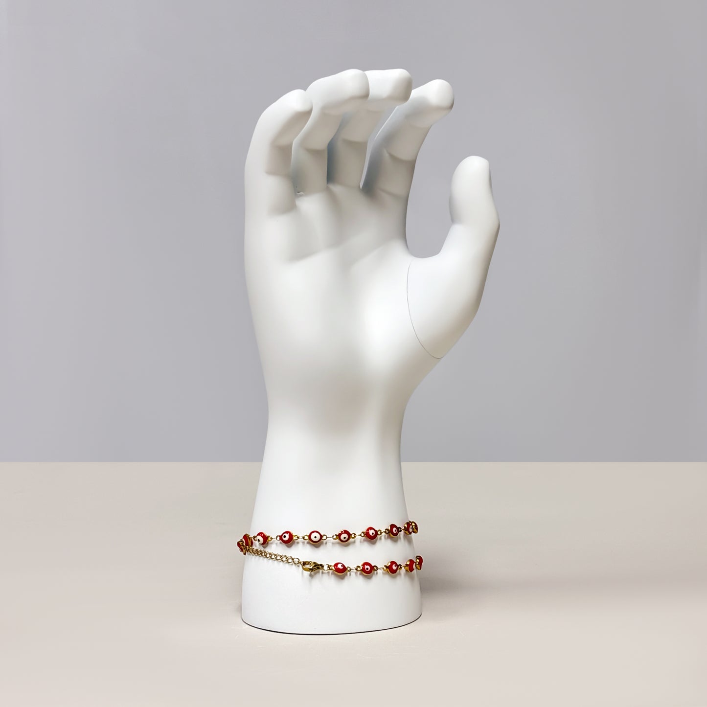DE-LIANG Matte White Male Fiberglass Hand Display Stand: Jewelry /Watch Display; Sports Gloves and Wristbands Display.