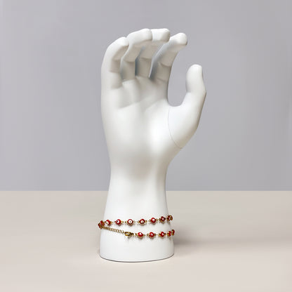 DE-LIANG Matte White Male Fiberglass Hand Display Stand: Jewelry /Watch Display; Sports Gloves and Wristbands Display.