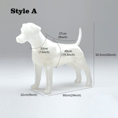 Customized Dog Display Mannequin - 3D Assemble Pet Mannequin, Semi-Transparent Decorative Dog Sculpture for Boutique Display, Pet Clothes