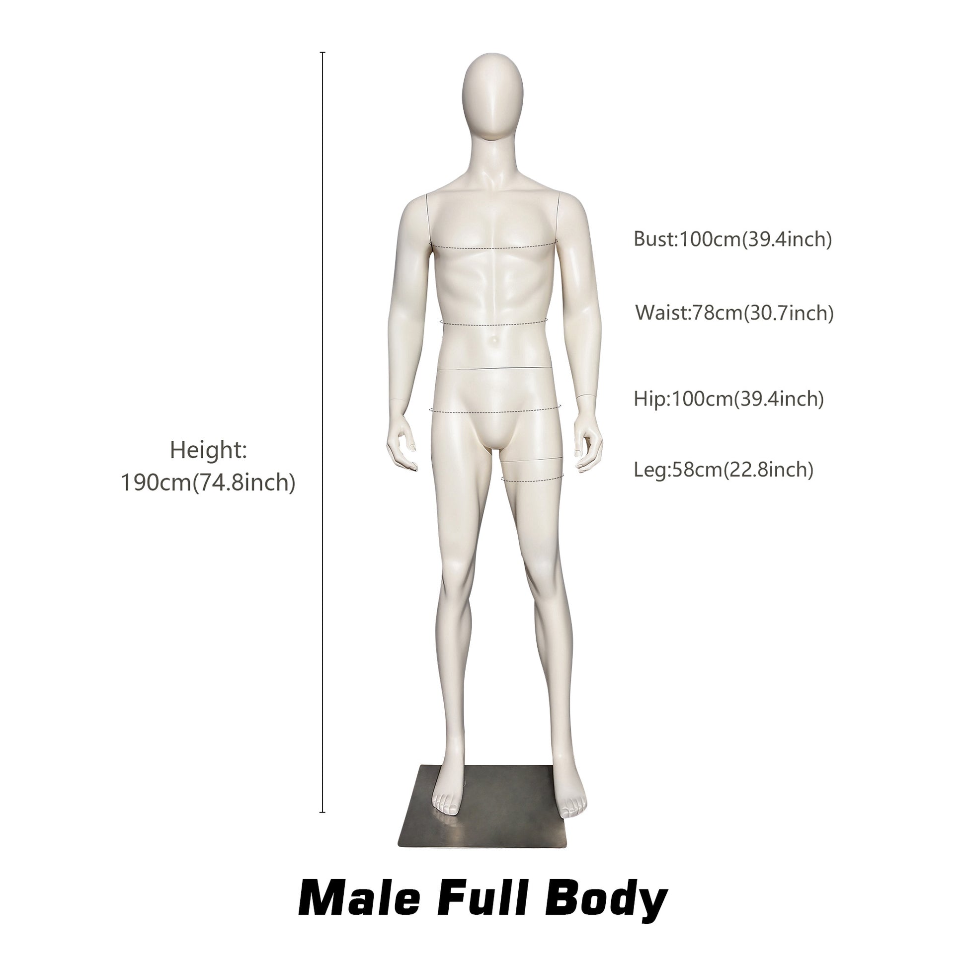 Luxury Female/Male Full Body Mannequin,Matt Beige White Mannequin Torso,Mannequin For Clothing Window Standing Model Props Shot Dummy DE-LIANG