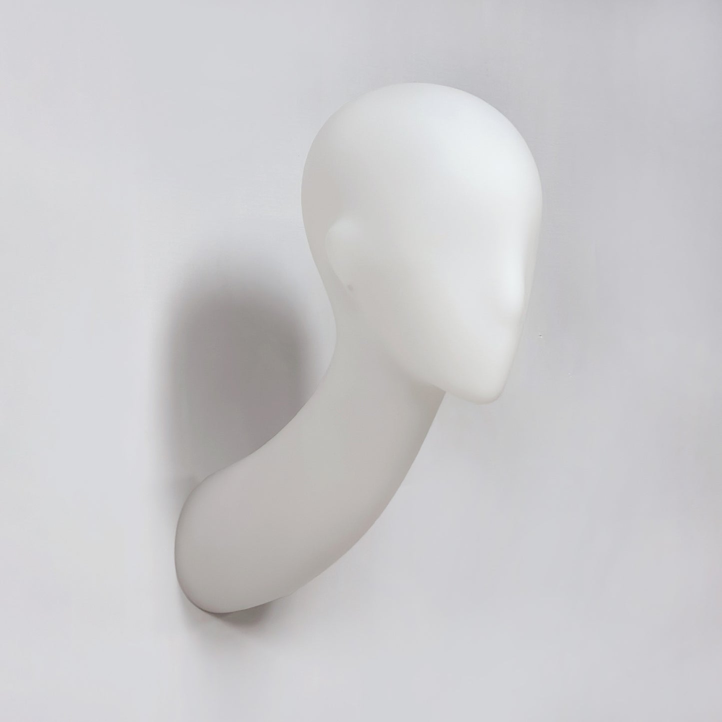 DE-LIANG Female Wall-Mounted Mannequin Head with Long Neck for Wig, Hat & Retail Display