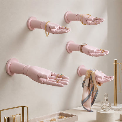 DE-LIANG Wall Mount Mannequin Hand, Mechanical Wood Jewelry Display Stand for Boutiques