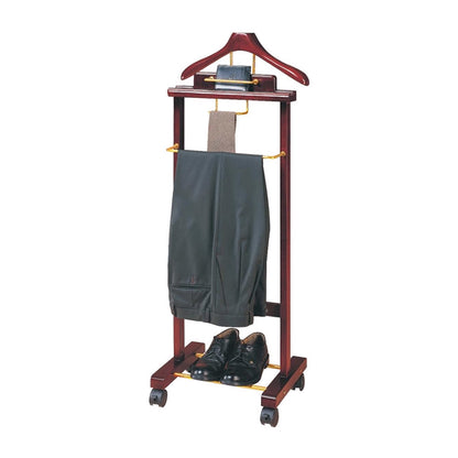solid wood suit valet stand front view