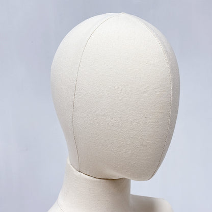 DE-LIANG Male & Female Linen Mannequin Head for Wigs, Hats & Jewelry Display