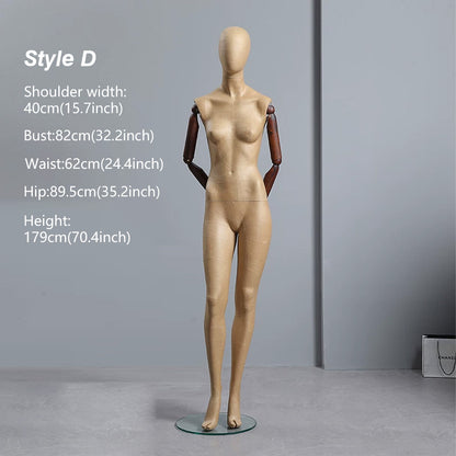 DE-LIANG Vintage Kraft Paper Mannequin - Full Body Male Female Clothing Display