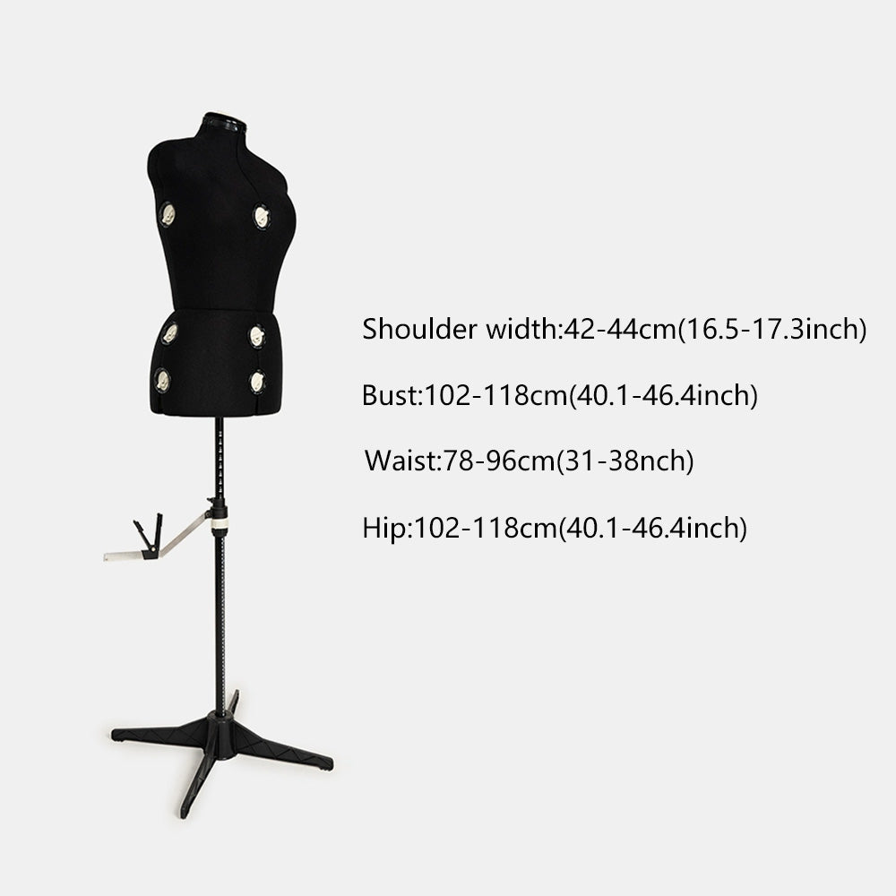 DE-LIANG Female Half Body Mannequin With Oblique Pins, Three-Dimensional Cutting Female Half Body Clothing Model Props, Multi-Purpose Adjustable-Size Mannequin with Flat Legs DL0058 DE-LIANG
