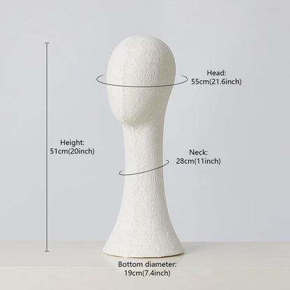 DE-LIANG Pinnable Lace Mannequin Head Display Stand for Hats Wigs Scarves & Jewelry