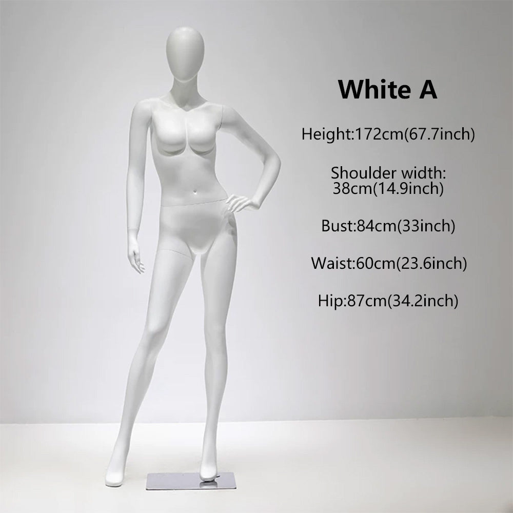 DE-LIANG Full Body Female Mannequin | Fiberglass Dress Form for Boutique Clothing Display