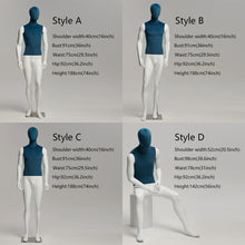 Load image into Gallery viewer, DE-LIANG model props, full body Male mannequin display dummy, Clothing store you male full-body model props glass steel cloth dummy head mannequin shooting clothes blue display shelf DL0008
